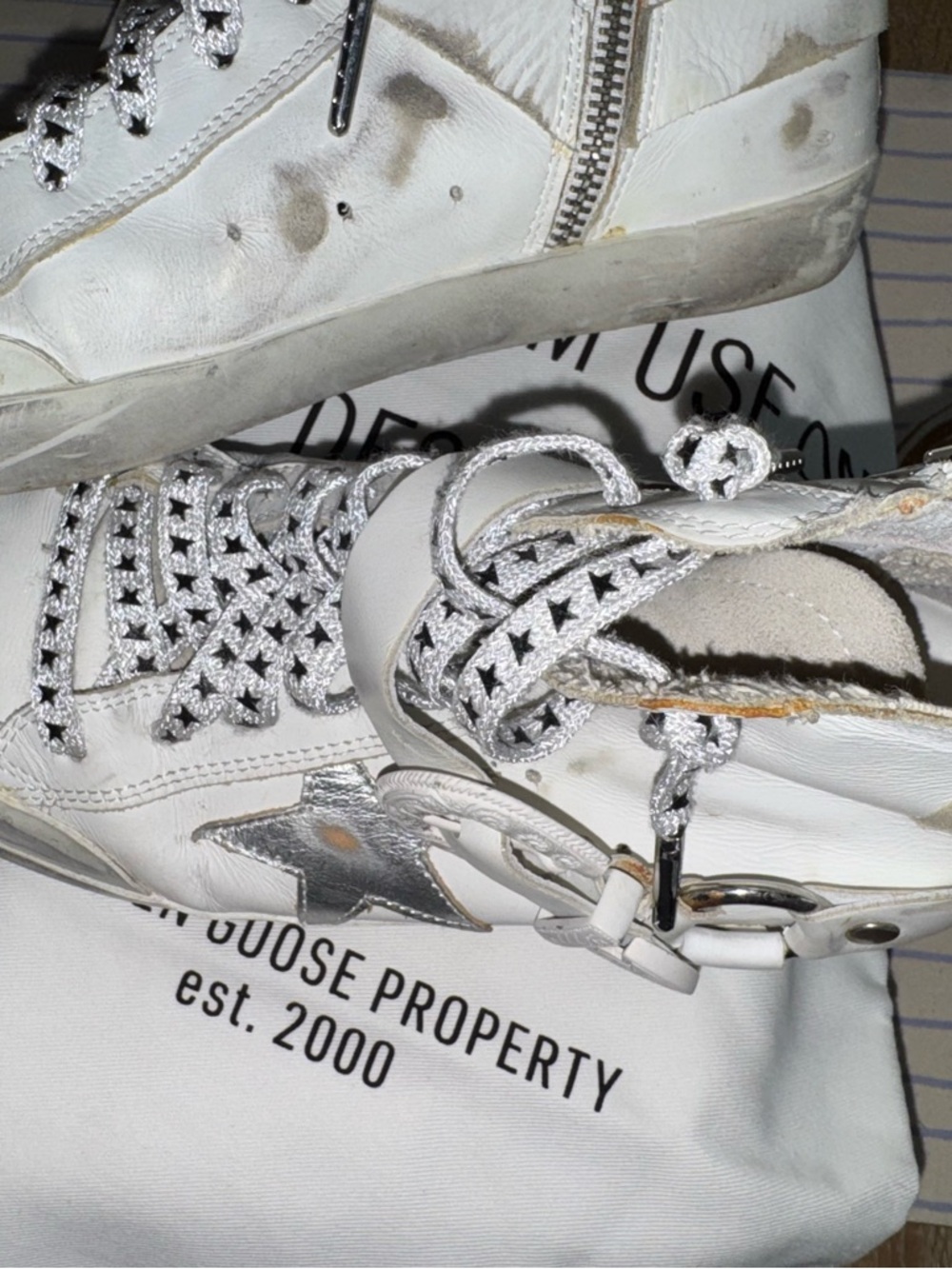 EUC Golden Goose Francy Texas Buckle Strap - Upgraded Star Laces - Size 38/8 - Picture 6 of 10
